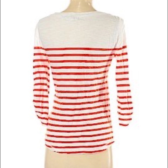 Banana republic orange stripped cute spring top - Picture 2 of 6